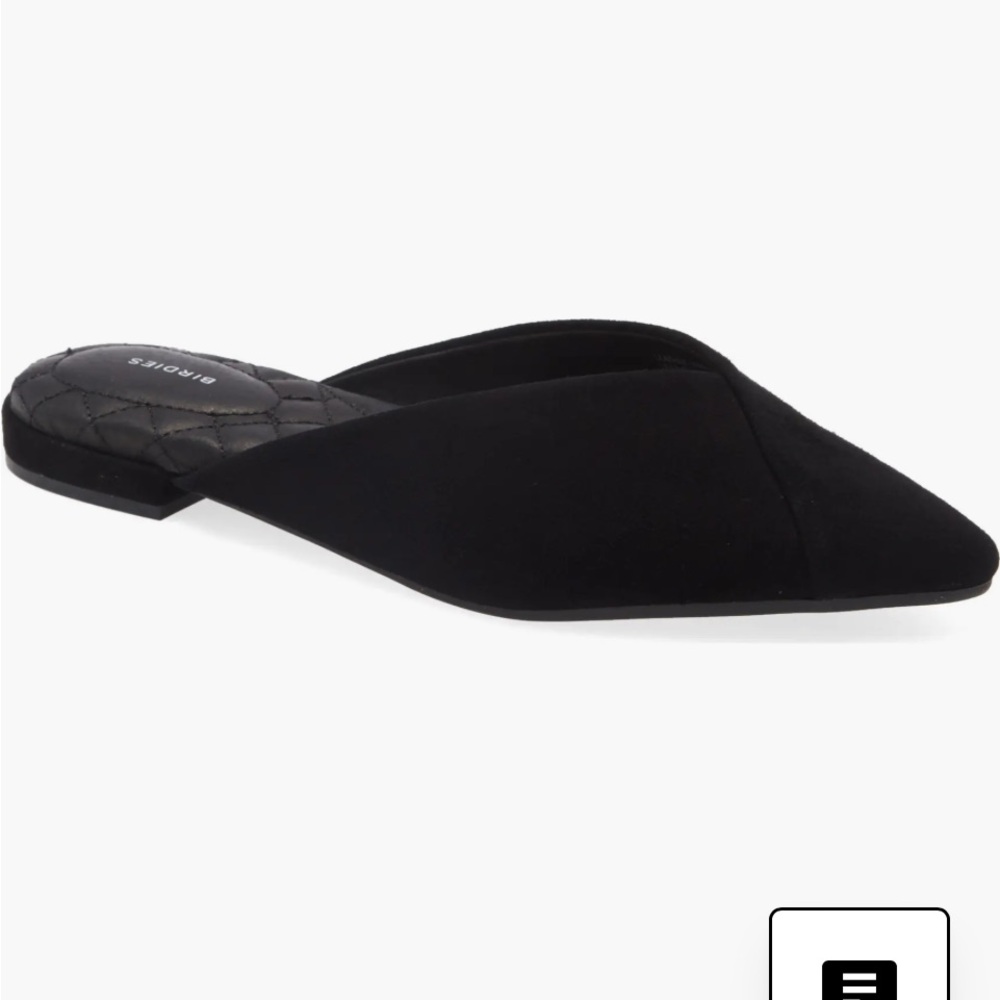 Birdies The Swan Black Suede Mule